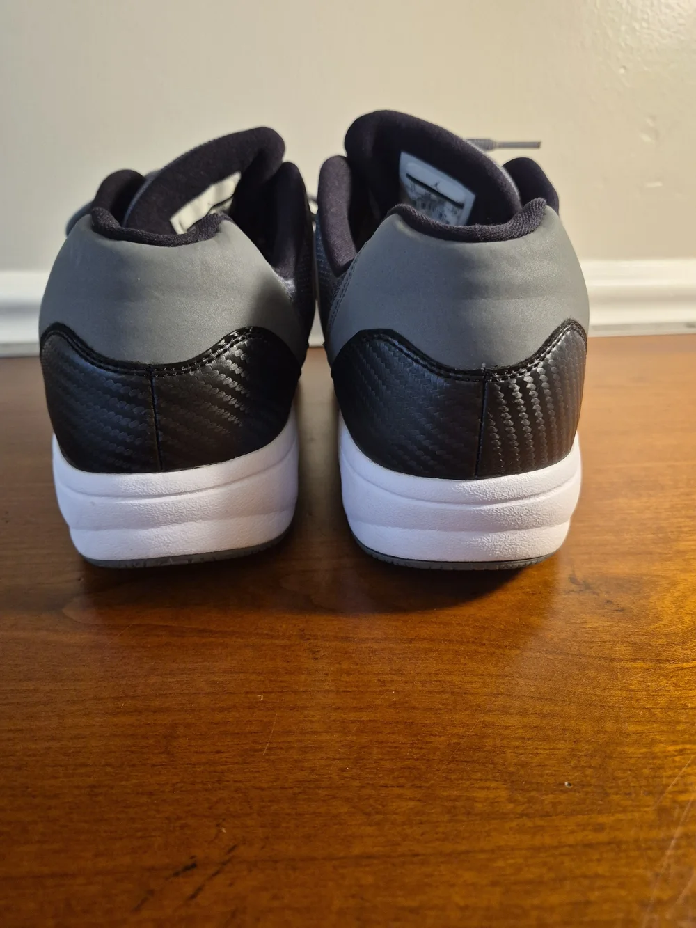 Nike Men's Air 11  Gray and Black Athletic Sneakers with Blue Logo Size 11